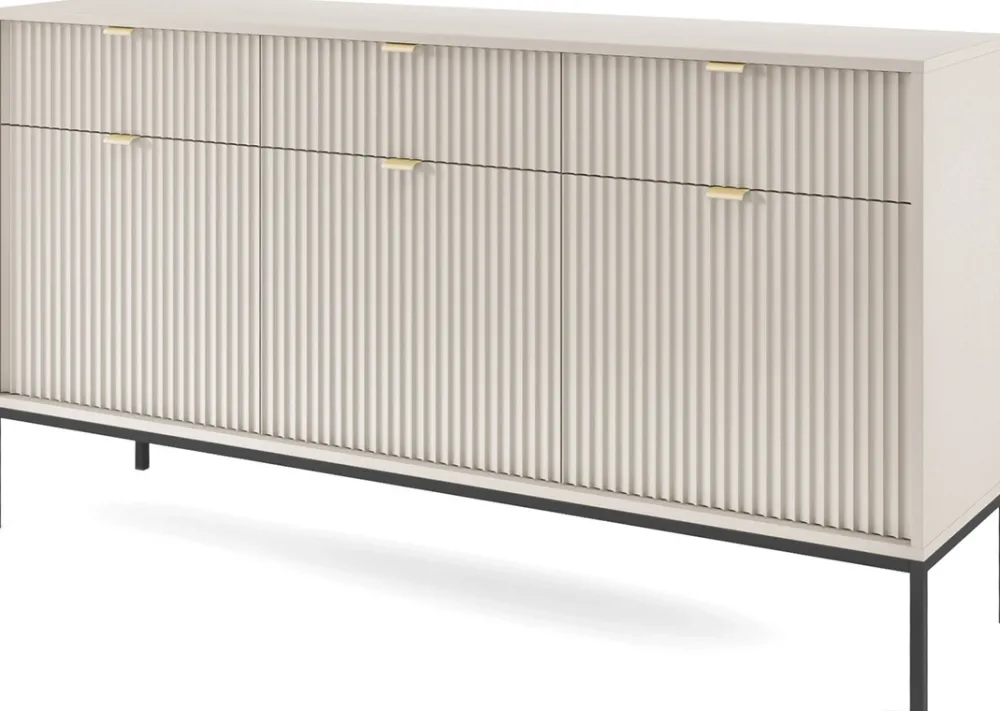 Zestawy Mebli Do Salonu|Komody>PIASKI Nowoczesna komoda z szufladami 154 cm AVANTI kaszmir