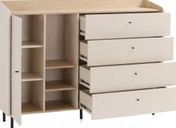 Meble Dla Dzieci|Meble Młodzieżowe>MEBLAR Nowoczesna komoda z szufladami młodzieżowa 155 cm ALDENO eukaliptus