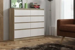 Komody>Meblohand Nowoczesna komoda z szufladami 120 cm AMPARO dąb sonoma