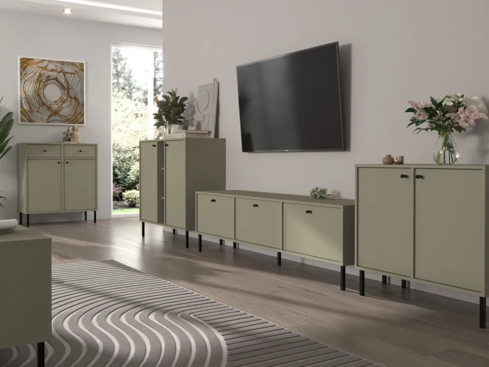 Komody>Lempert Nowoczesna komoda z szufladami do salonu 100 cm TOKEN eukaliptus