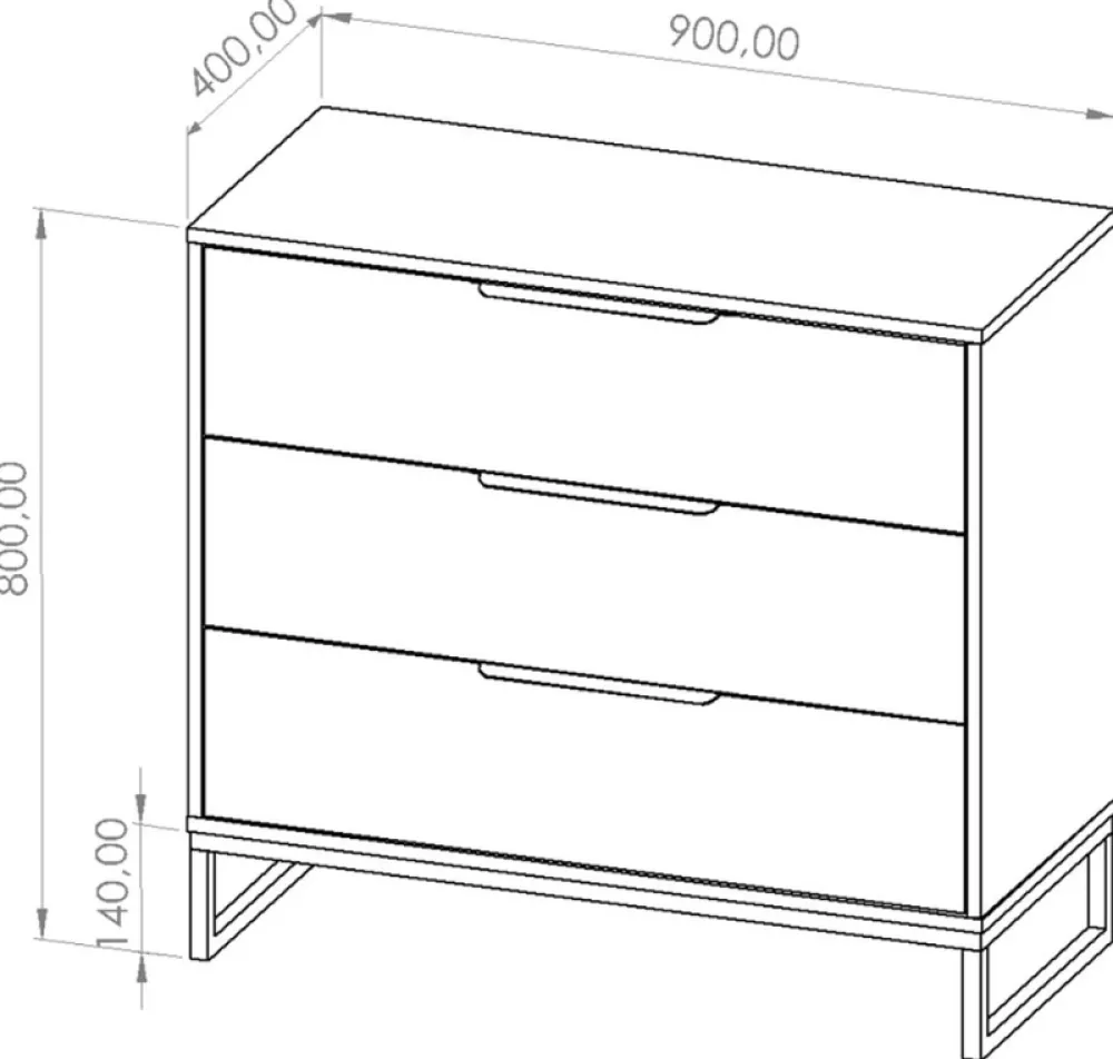 Zestawy Mebli Młodzieżowych|Komody>GiB Meble Nowoczesna komoda z szufladami do pokoju nastolatka LORRO