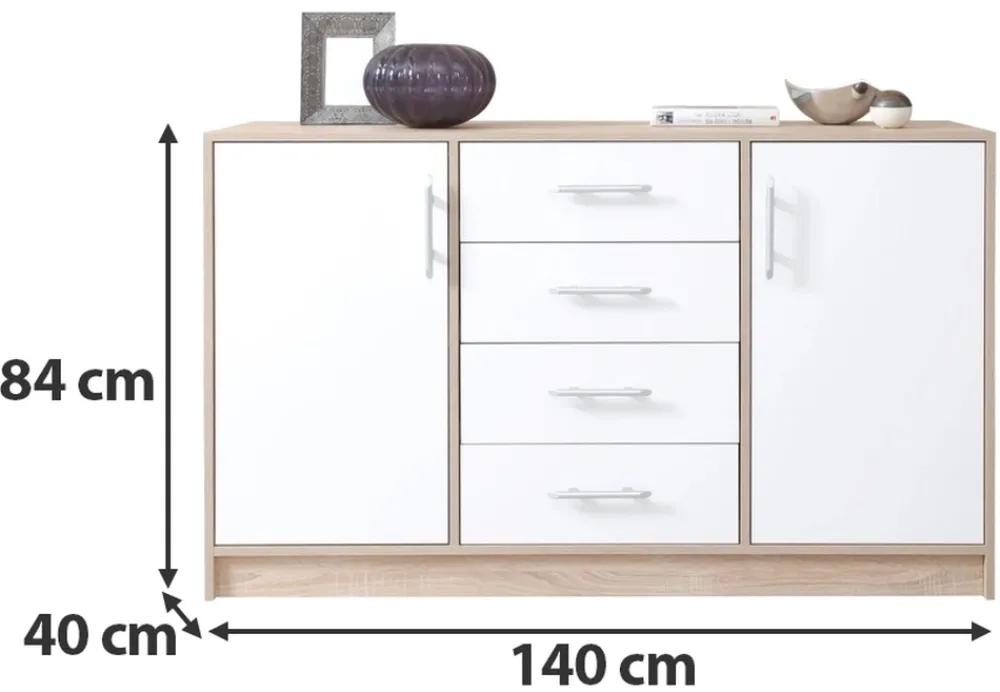 Komody>MEBLAR Nowoczesna komoda z szufladami do sypialni 140 cm SEVAS