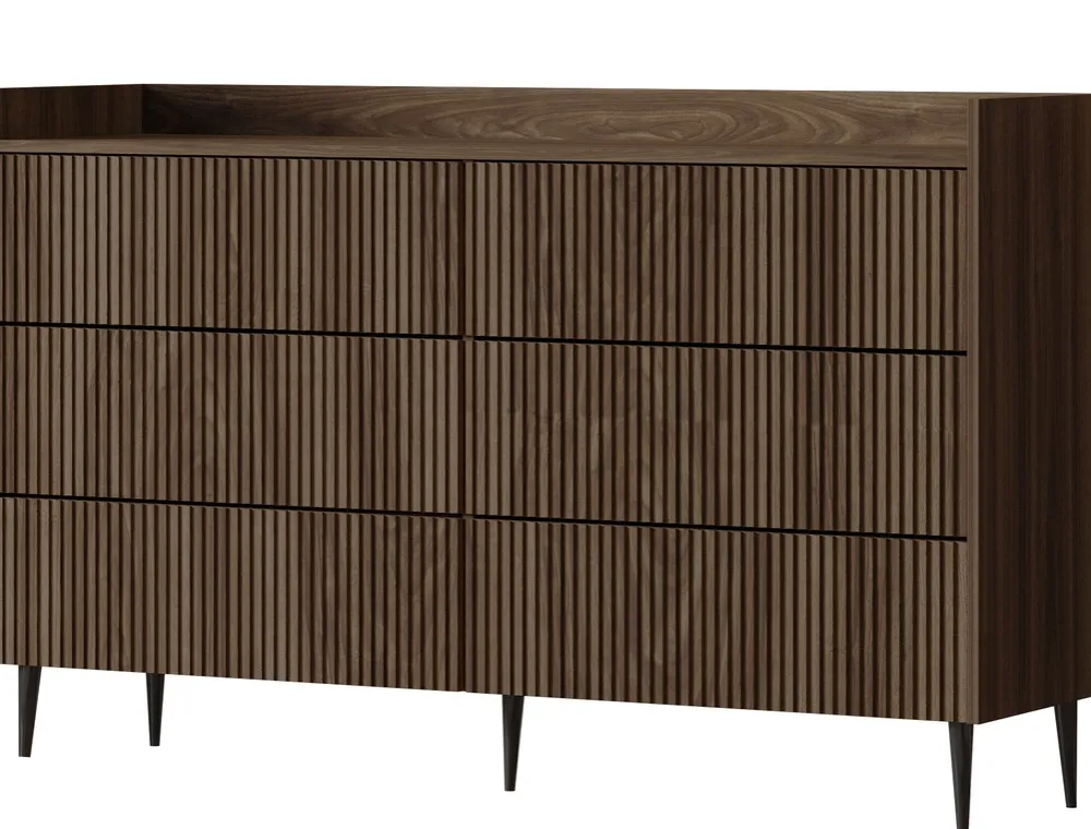 Zestawy Mebli Do Salonu|Komody>JUREK Nowoczesna komoda z szufladami na nóżkach 150 cm ASPERO orzech