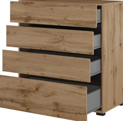 Komody>Helvetia Nowoczesna komoda z szufladami 80 cm CROSS dąb wotan