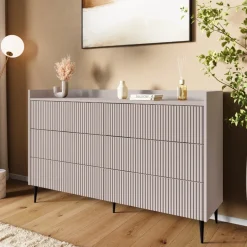 Zestawy Mebli Do Salonu|Komody>JUREK Nowoczesna komoda z szufladami na nóżkach 150 cm ASPERO kaszmir