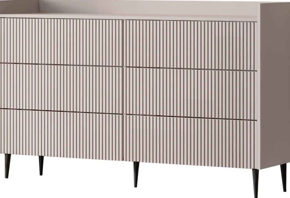 Zestawy Mebli Do Salonu|Komody>JUREK Nowoczesna komoda z szufladami na nóżkach 150 cm ASPERO kaszmir