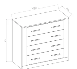 Komody>lenart. Nowoczesna komoda z szufladami do sypialni 100 cm IDEA