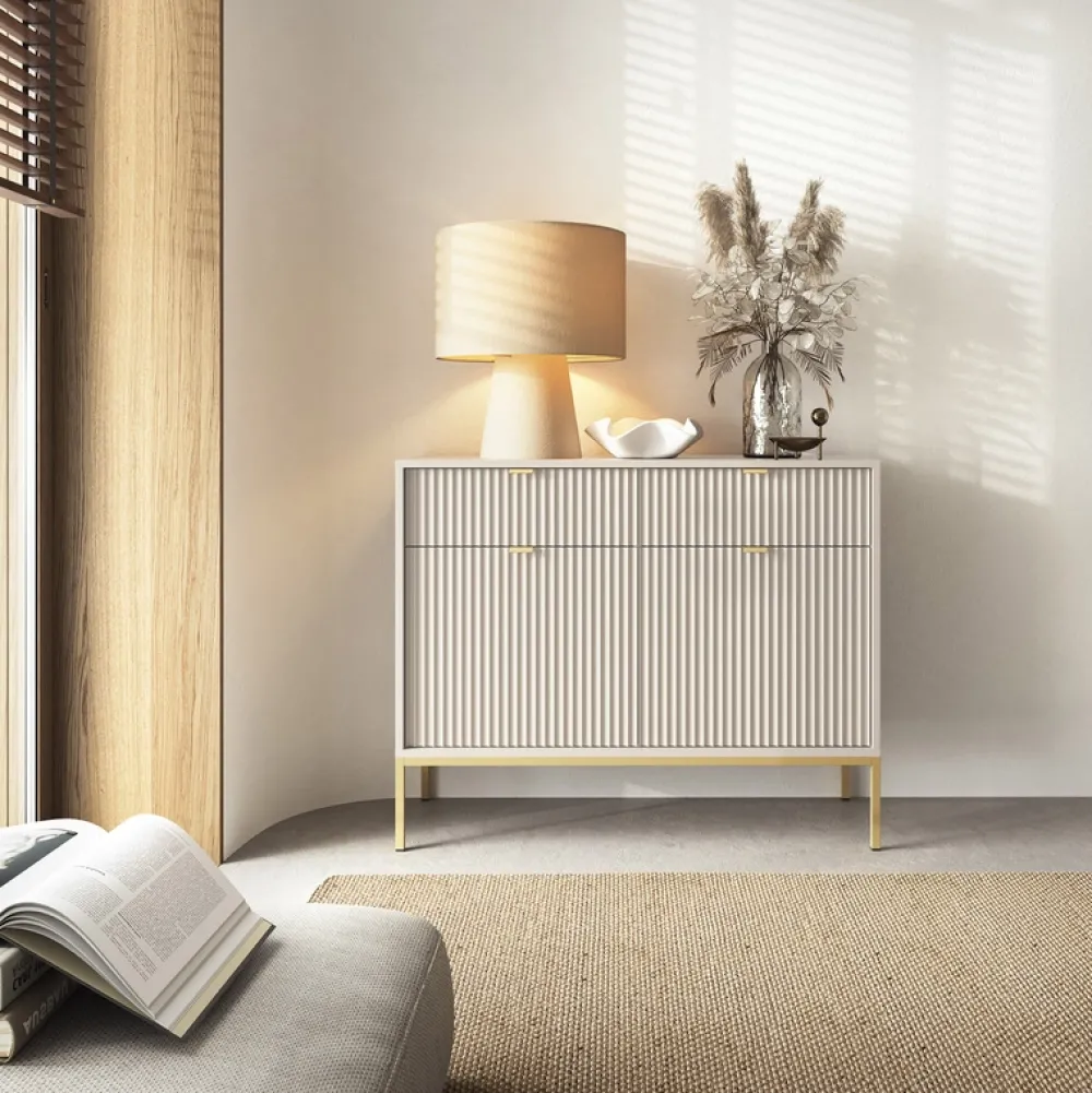 Zestawy Mebli Do Salonu|Komody>PIASKI Nowoczesna komoda z szufladami 104 cm do salonu AVANTI cashmere kaszmir