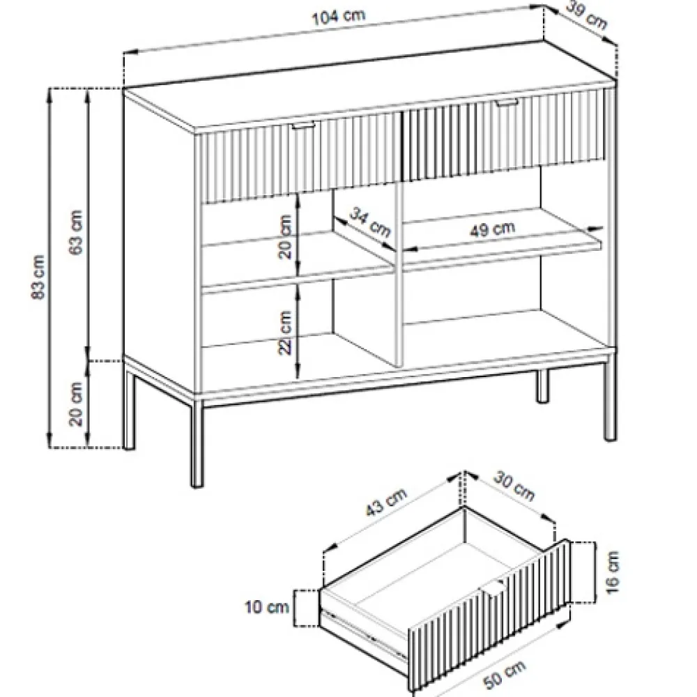 Zestawy Mebli Do Salonu|Komody>PIASKI Nowoczesna komoda z szufladami 104 cm do salonu AVANTI cashmere kaszmir