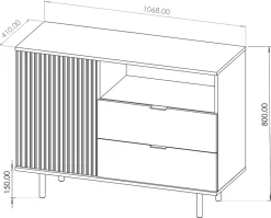 Zestawy Mebli Do Salonu|Komody></noscript>GiB Meble Nowoczesna komoda z szufladami do salonu 107 cm NAMASTE