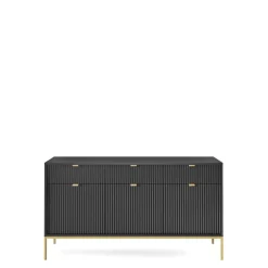 Komody>PIASKI Nowoczesna komoda z szufladą i półkami do salonu AVANTI czarny