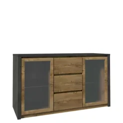 Zestawy Mebli Do Sypialni|Zestawy Mebli Do Salonu>GAŁA MEBLE Nowoczesna komoda z witryną 140 cm MERIZO