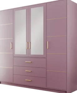 Meble Dla Dzieci|Szafy Do Przedpokoju>Stolar Nowoczesna śliwkowa szafa 200 cm z lustrem i półkami BILL śliwa