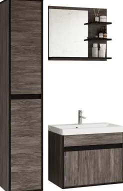 Meble Łazienkowe>BRATEX Nowoczesna mała łazienka z umywalką 60 cm CHAPO bodega