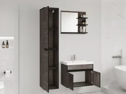 Meble Łazienkowe>BRATEX Nowoczesna mała łazienka z umywalką 60 cm CHAPO bodega