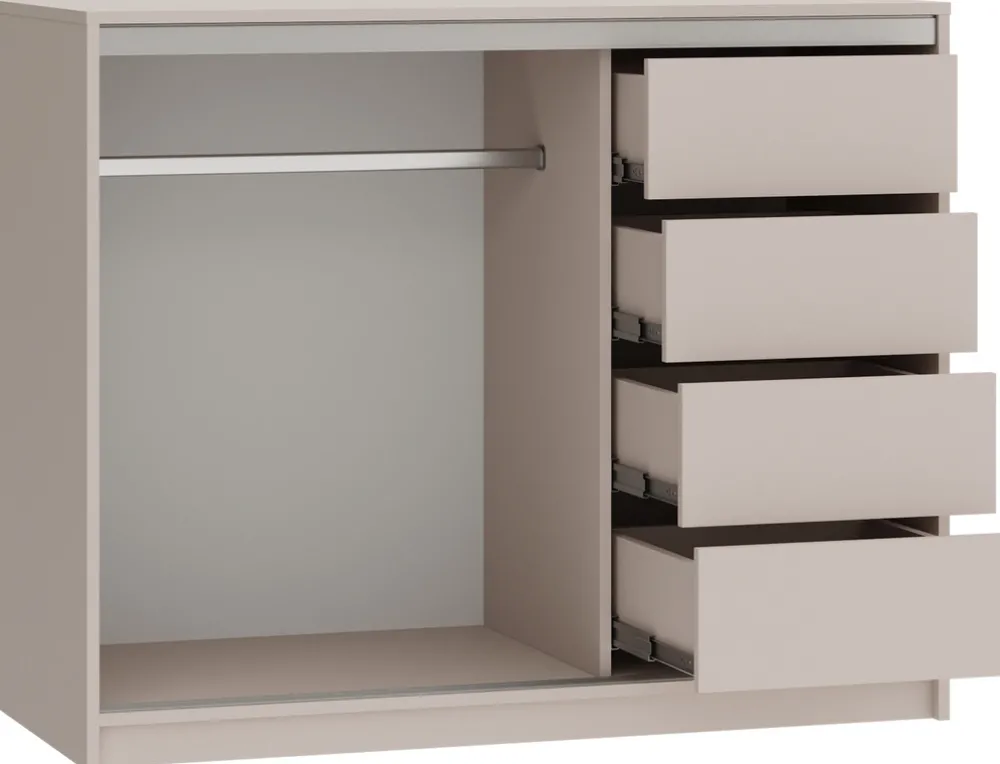 Komody>BROMARKT Nowoczesna mała komoda przesuwna 120 cm z szufladami TOP beż piaskowy