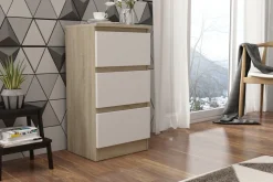 Komody>Meblohand Nowoczesna mała komoda z szufladami 40 cm AMPARO dąb sonoma
