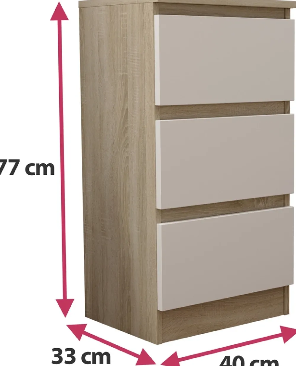 Komody>Meblohand Nowoczesna mała komoda z szufladami 40 cm AMPARO dąb sonoma