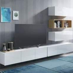 Zestawy Mebli Młodzieżowych|Meblościanki>GiB Meble Nowoczesna meblościanka biały połysk MODERN 27