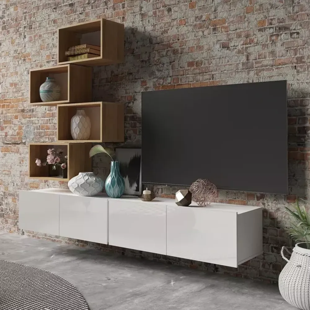 Zestawy Mebli Młodzieżowych|Meblościanki>GiB Meble Nowoczesna meblościanka biały połysk MODERN 30