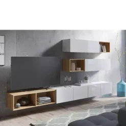 Zestawy Mebli Młodzieżowych|Meblościanki>GiB Meble Nowoczesna meblościanka biały połysk MODERN 25