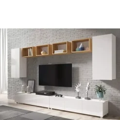 Zestawy Mebli Młodzieżowych|Meblościanki>GiB Meble Nowoczesna meblościanka biały połysk MODERN 35