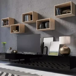 Zestawy Mebli Młodzieżowych|Meblościanki>GiB Meble Nowoczesna meblościanka czarny połysk MODERN 32