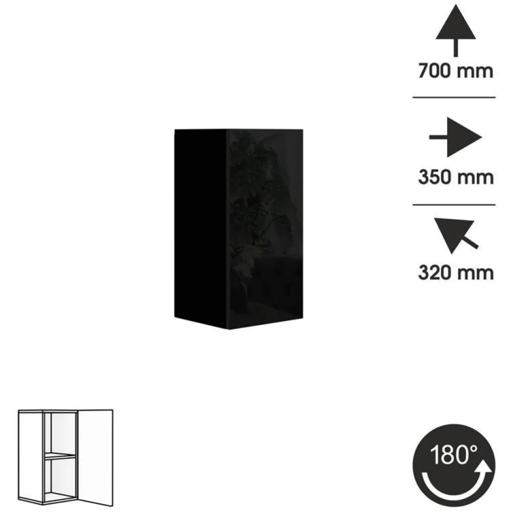 Zestawy Mebli Do Salonu>BROMARKT Nowoczesna meblościanka czarno biała połysk PREMIUM