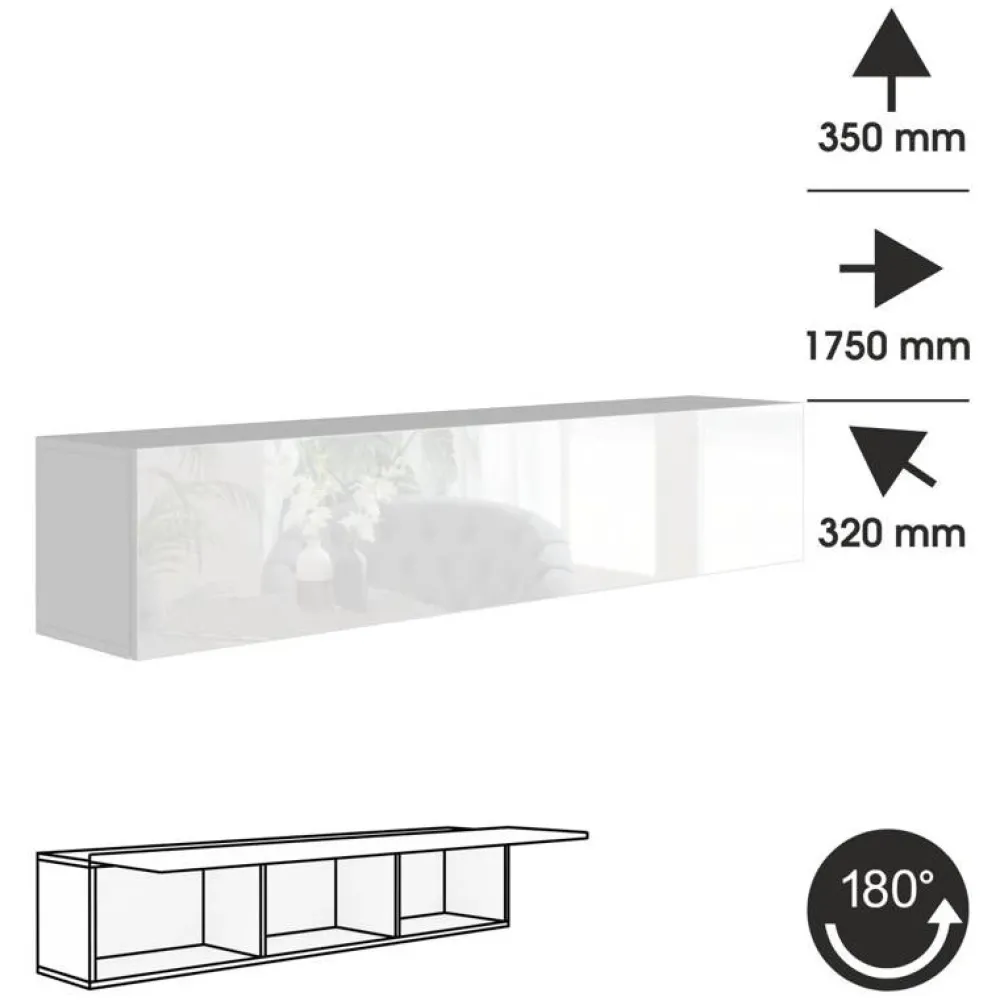 Zestawy Mebli Do Salonu>BROMARKT Nowoczesna meblościanka czarno biała połysk PREMIUM