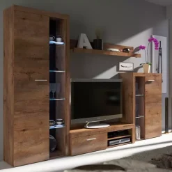 Meblościanki>Lempert Nowoczesna Meblościanka SAMBA dąb lefkas