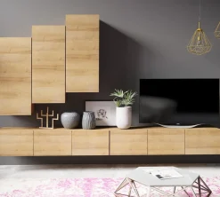 Zestawy Mebli Młodzieżowych|Meblościanki>GiB Meble Nowoczesna meblościanka MODERN 20 dąb złoty