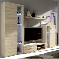 Meblościanki>Lempert Nowoczesna Meblościanka SAMBA dąb sonoma