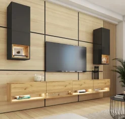 Zestawy Mebli Do Salonu|Meblościanki>BROMARKT Nowoczesna meblościanka do salonu PREMIUM