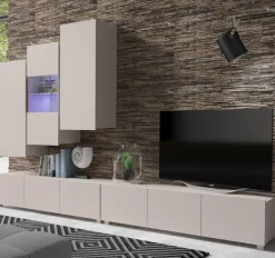 Zestawy Mebli Młodzieżowych|Meblościanki>GiB Meble Nowoczesna meblościanka do salonu MODERN 17 kaszmir