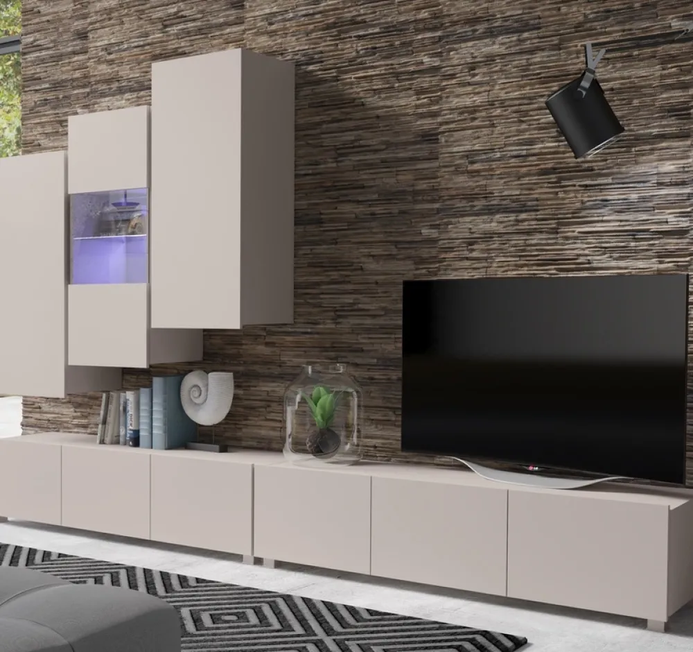 Zestawy Mebli Młodzieżowych|Meblościanki>GiB Meble Nowoczesna meblościanka do salonu MODERN 17 kaszmir