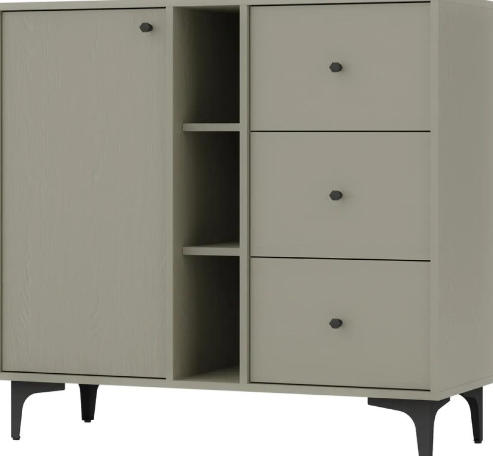 Meblościanki|Zestawy Mebli Do Salonu>Lempert Nowoczesna meblościanka do salonu z szafką RTV TOKEN eukaliptus