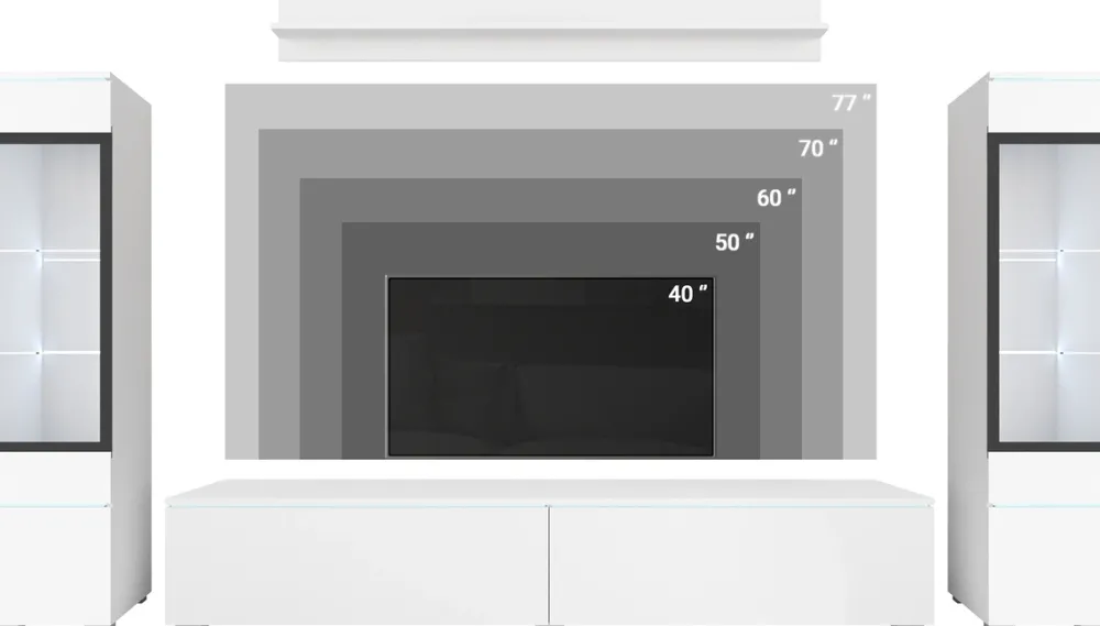 Meblościanki>BRATEX Nowoczesna meblościanka do salonu z szafką RTV VELLORE XL czarny