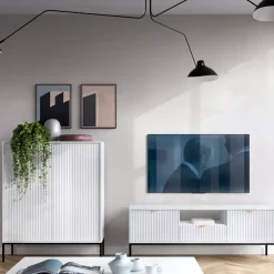 Meblościanki>PIASKI Nowoczesna meblościanka do salonu AVANTI biały