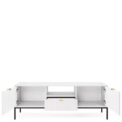 Meblościanki></noscript>PIASKI Nowoczesna meblościanka do salonu AVANTI biały