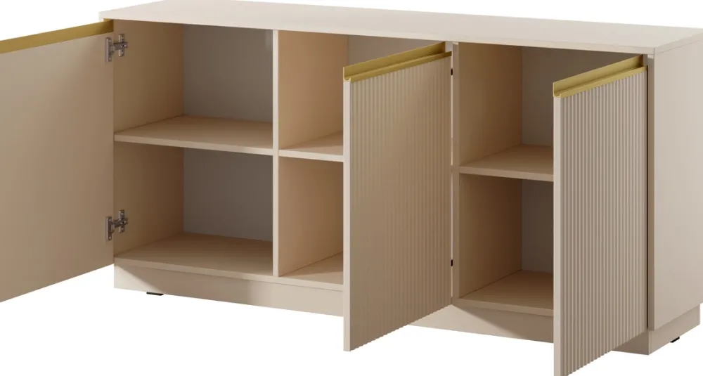 Zestawy Mebli Do Salonu|Meblościanki>PIASKI Nowoczesna meblościanka do salonu z szafką RTV RAVO beż piaskowy