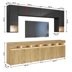 Meblościanki|Zestawy Mebli Do Salonu>BROMARKT Nowoczesna meblościanka do salonu PREMIUM