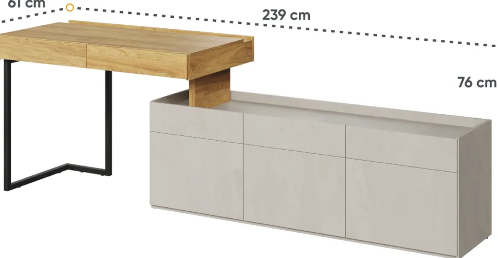 Meble Młodzieżowe|Zestawy Mebli Młodzieżowych>lenart. Nowoczesna meblościanka młodzieżowa z biurkiem i komodą TEEN FLEX