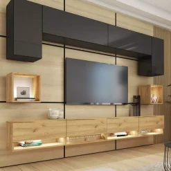 Zestawy Mebli Do Salonu>BROMARKT Nowoczesna meblościanka PREMIUM