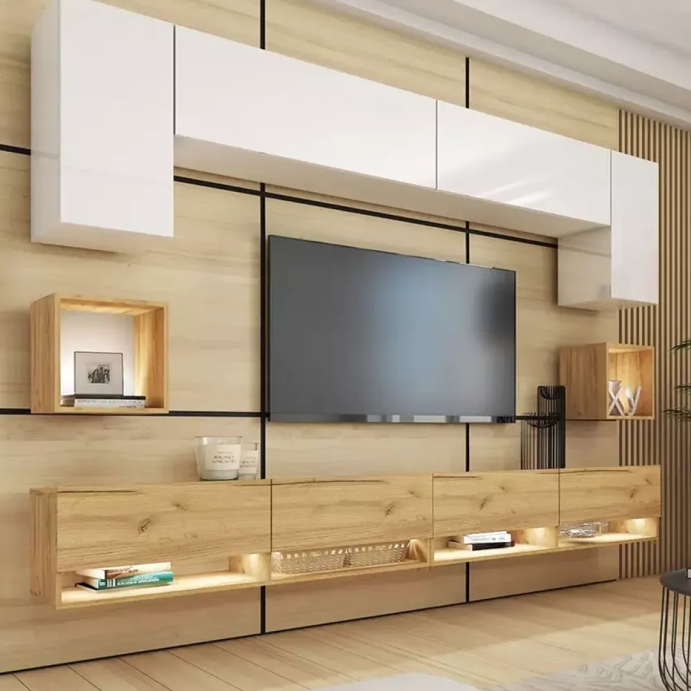 Zestawy Mebli Do Salonu>BROMARKT Nowoczesna meblościanka PREMIUM