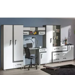 Meble Młodzieżowe|Zestawy Mebli Młodzieżowych>DOMEL Nowoczesna meblościanka z szafą biurko komoda APETITO