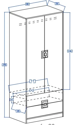 Meble Dla Dzieci|Meble Młodzieżowe></noscript>DOMEL Nowoczesna meblościanka z szafą NICO