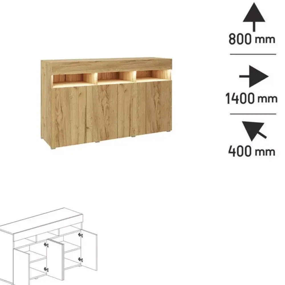 Zestawy Mebli Do Salonu>BROMARKT Nowoczesna meblościanka z komodą PREMIUM
