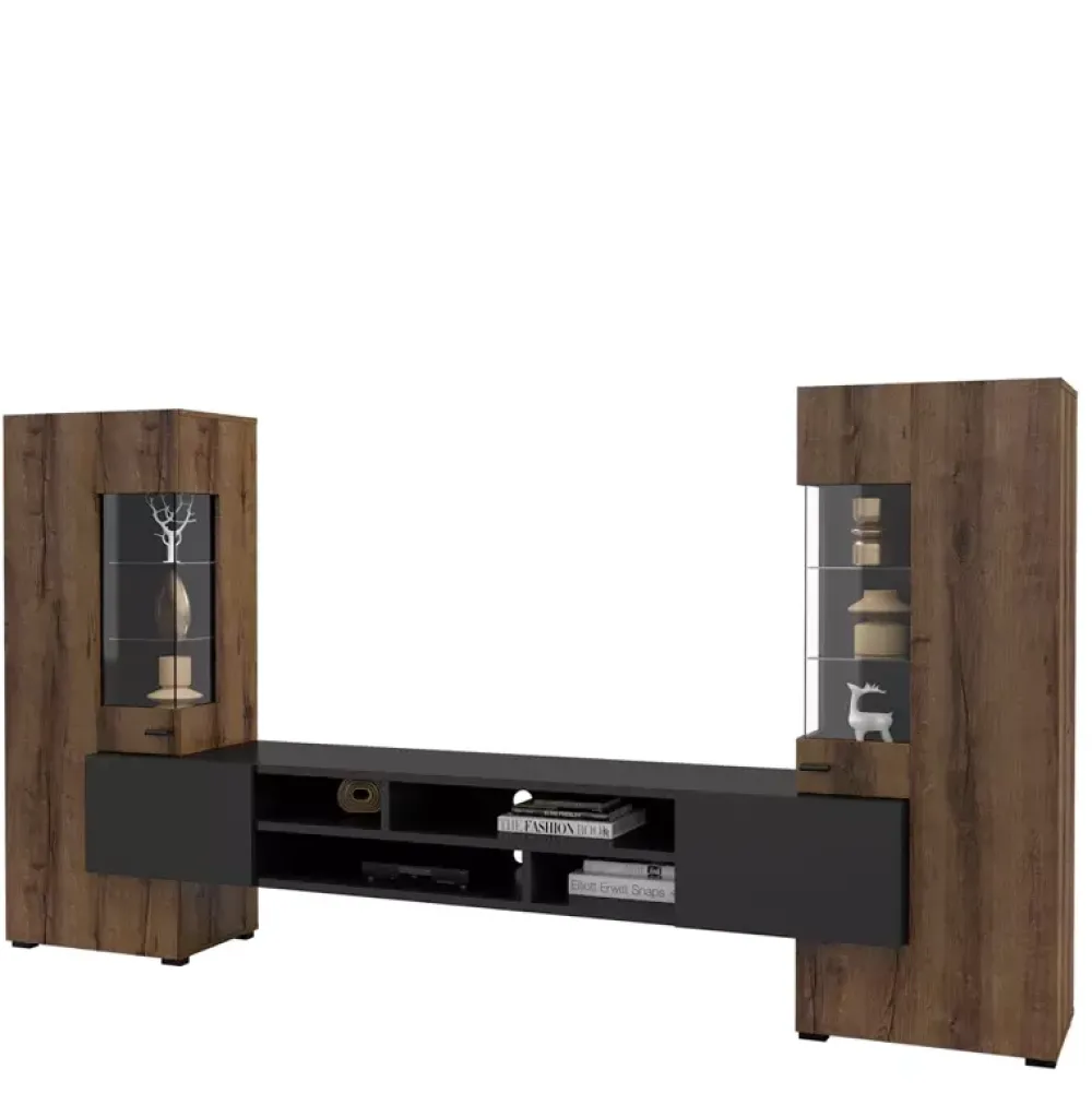 Zestawy Mebli Do Salonu|Meblościanki>Helvetia Nowoczesna meblościanka z witrynami CAMBODE