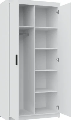 Garderoby|Meble Młodzieżowe>Lempert Nowoczesna modułowa biała szafa dwudrzwiowa KUBA 90 cm biały