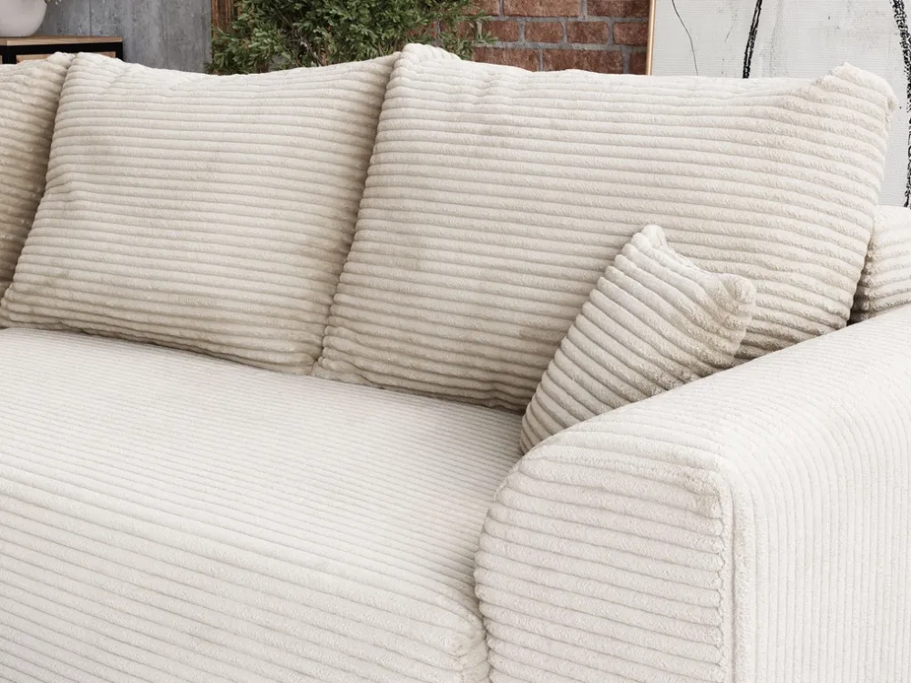 Meble Dla Dzieci|Meble Młodzieżowe>BROMARKT Nowoczesna rogówka do salonu beżowa z funkcją spania ROMEO sztruksowa